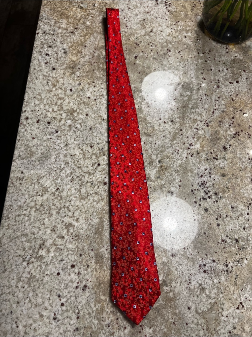 Ermenegildo Zegna Bright Red Micro-Pattern Tie